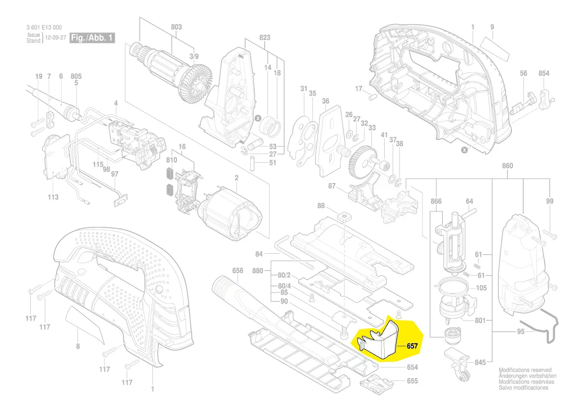Capot recouvrement GST 150 BCE / GST 150 CE Bosch